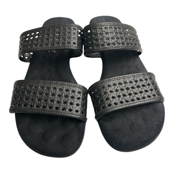 Black Walking Cradles open toe sandals size 10W - Picture 2 of 8